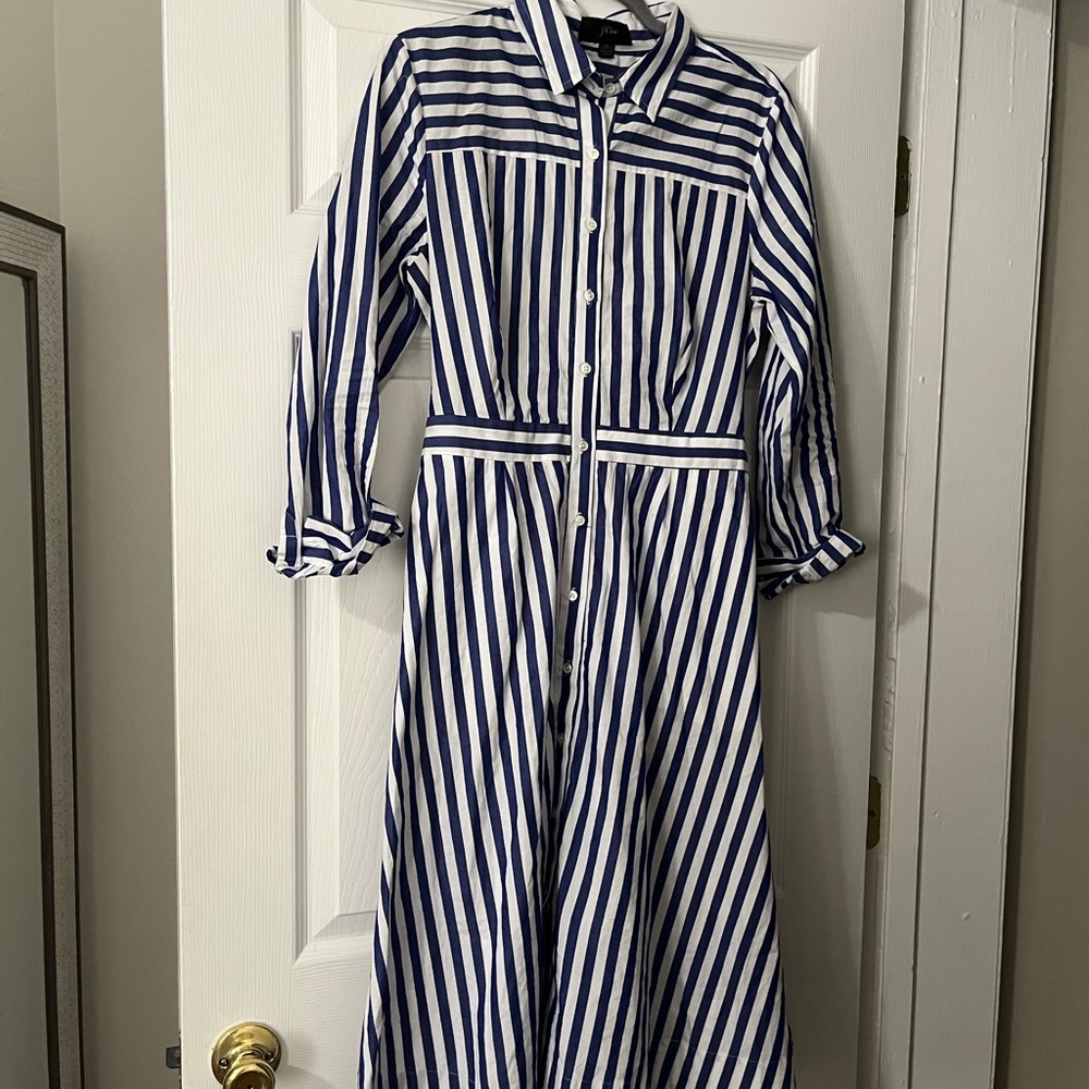 J.Crew Striped Button-Up Dress